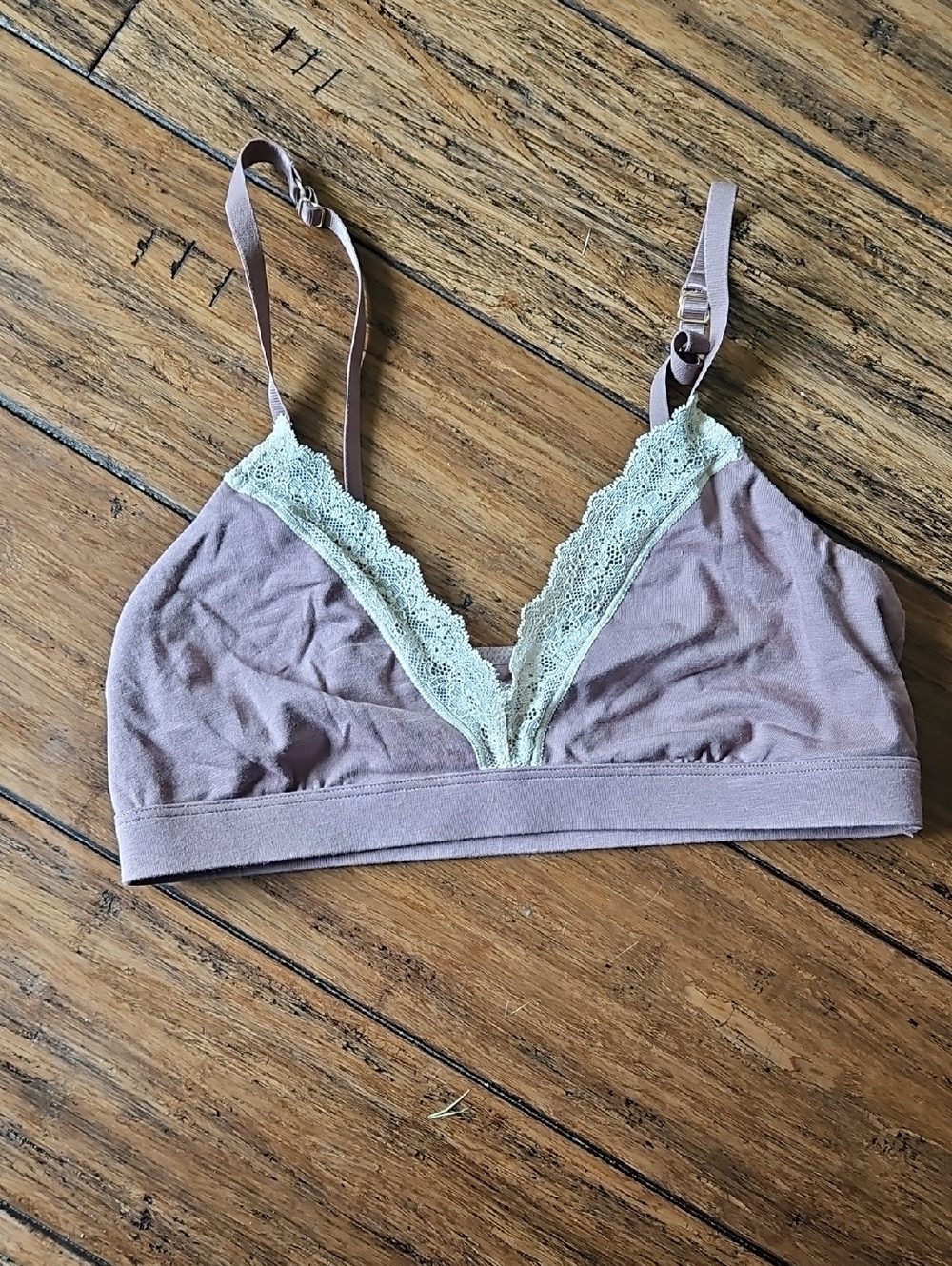 Thirdlove Small Lace-Trim Bralette in Mauve and Cream